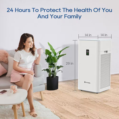 4555 Sq. Ft. True HEPA Air Purifier for Home with 3-Layer Filter, Laser Dust Sensor, 24Db for Sleep Mode, Child Lock