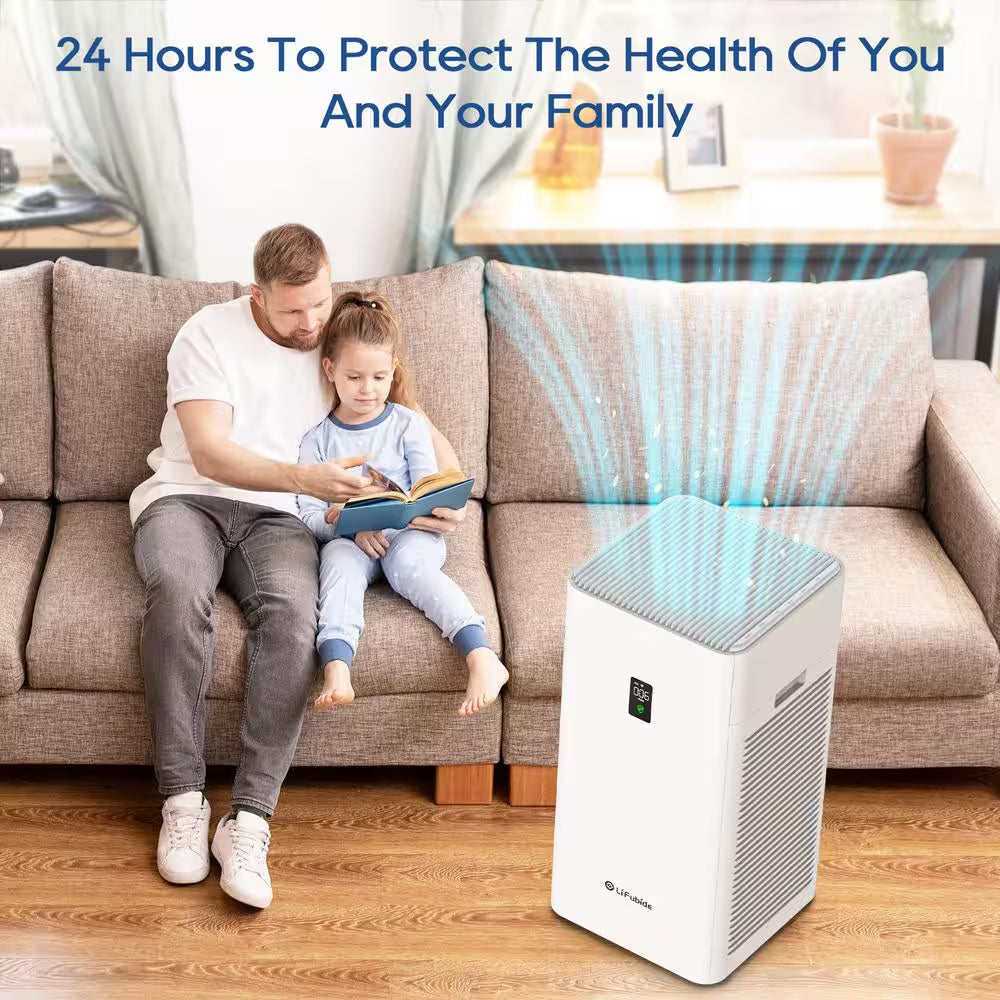 4555 Sq. Ft. True HEPA Air Purifier for Home with 3-Layer Filter, Laser Dust Sensor, 24Db for Sleep Mode, Child Lock